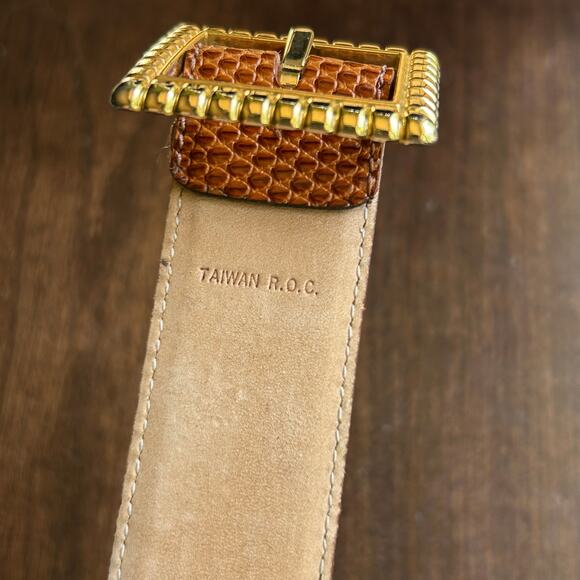 NWOT l.magnin vintage genuine lizard brown women’s size small belt - Picture 3 of 12